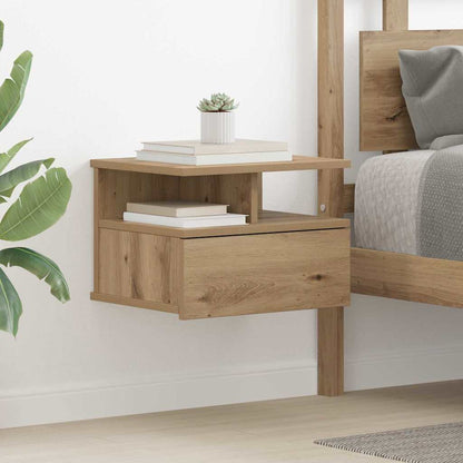 Schwebende Nachttische 2 Stück Artisan Eiche 40x31x27 cm Werkstoff Holz