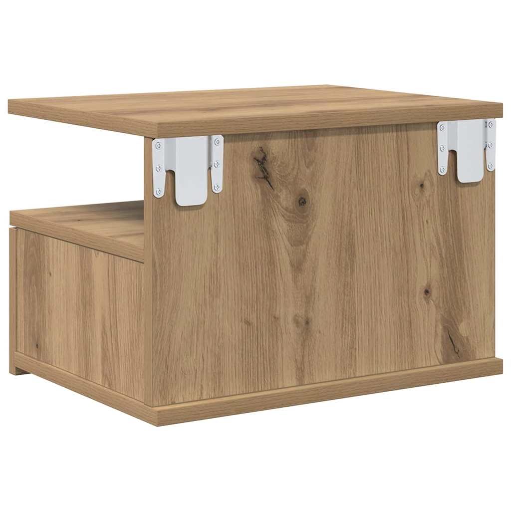 Schwebende Nachttische 2 Stück Artisan Eiche 40x31x27 cm Werkstoff Holz