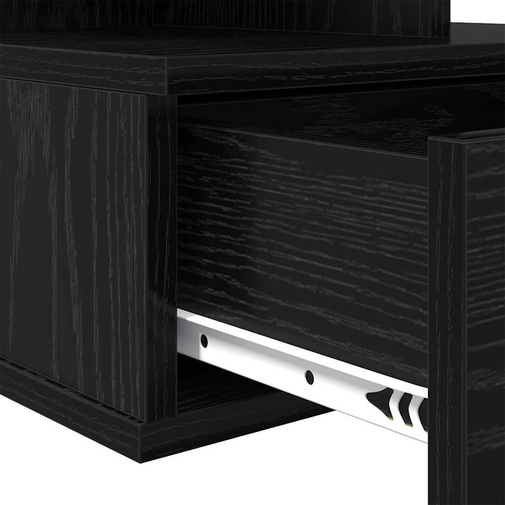 Schwebender Nachttisch Schwarz Eiche 40x31x27 cm Holzwerkstoff