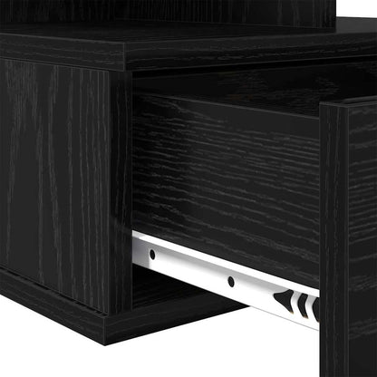 Schwebender Nachttisch Schwarz Eiche 40x31x27 cm Holzwerkstoff