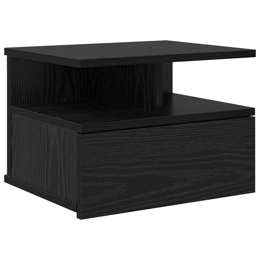 Schwebender Nachttisch Schwarz Eiche 40x31x27 cm Holzwerkstoff