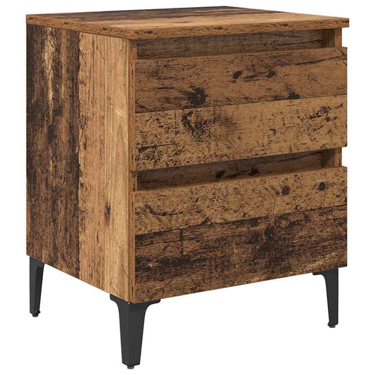 Nachttisch mit Schubladen Altholz 40 x 35 x 50 cm Holzwerkstoff