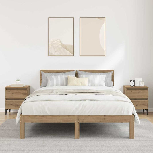 Nachttisch 2 pcs Eiche handwerklich 40 x 35 x 50 cm