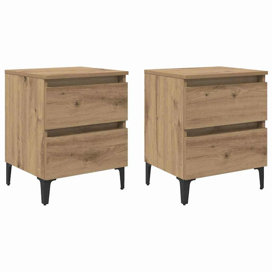 Nachttisch 2 pcs Eiche handwerklich 40 x 35 x 50 cm