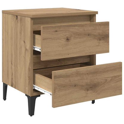 Nachttisch 2 pcs Eiche handwerklich 40 x 35 x 50 cm