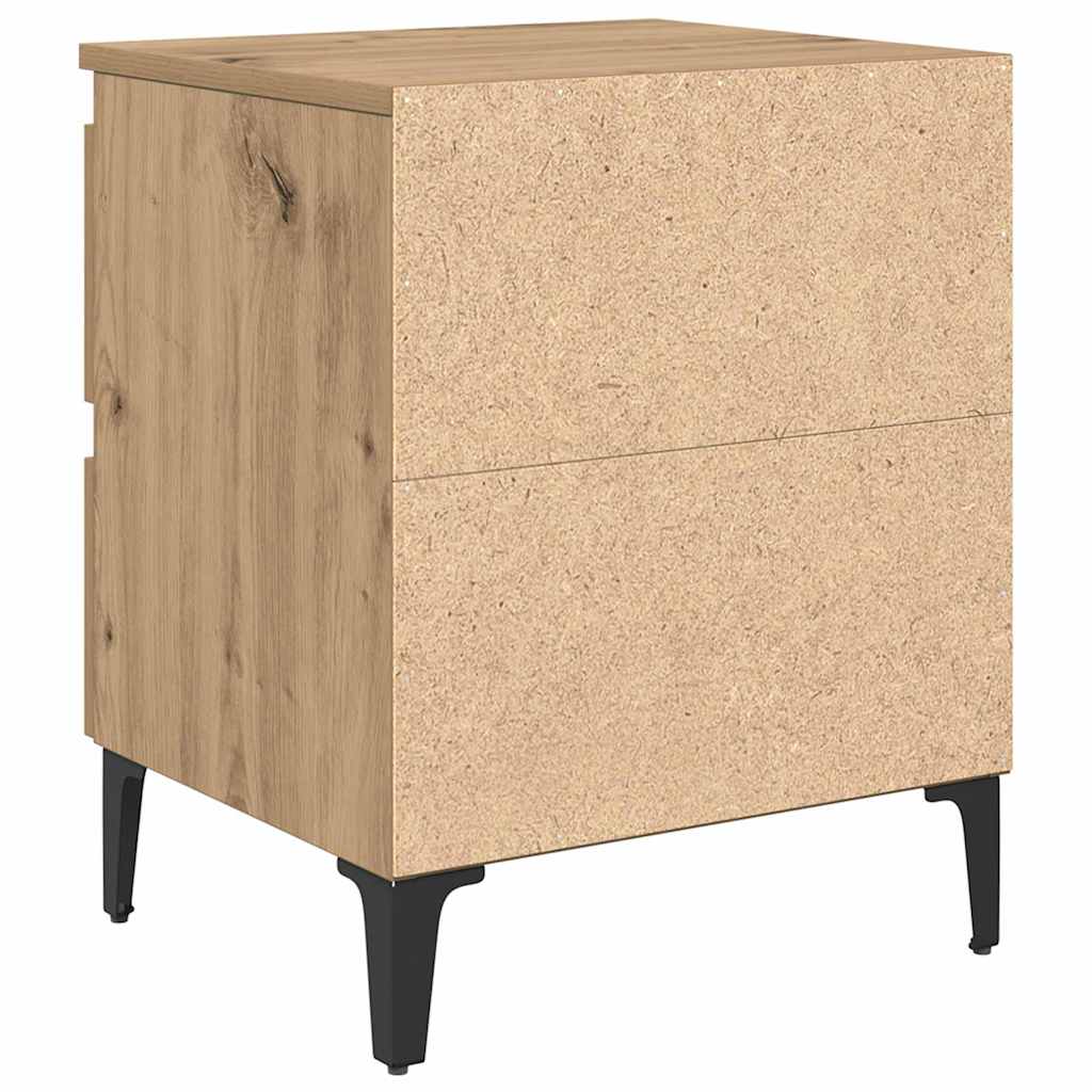 Nachttisch 2 pcs Eiche handwerklich 40 x 35 x 50 cm