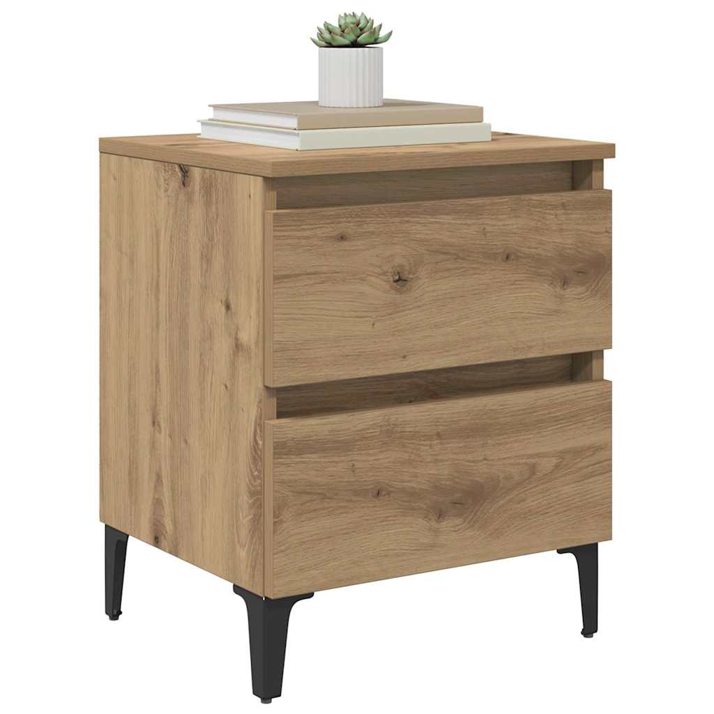 Nachttisch 2 pcs Eiche handwerklich 40 x 35 x 50 cm