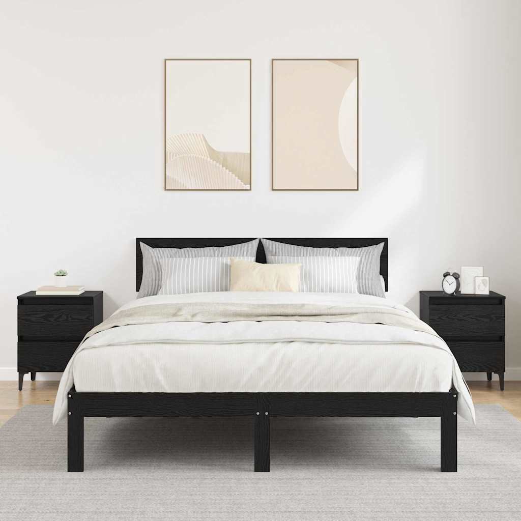 Nachttisch 2 pcs Schwarze Eiche 40 x 35 x 50 cm Holzwerkstoff