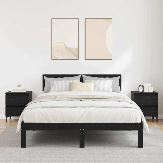 Nachttisch 2 pcs Schwarze Eiche 40 x 35 x 50 cm Holzwerkstoff
