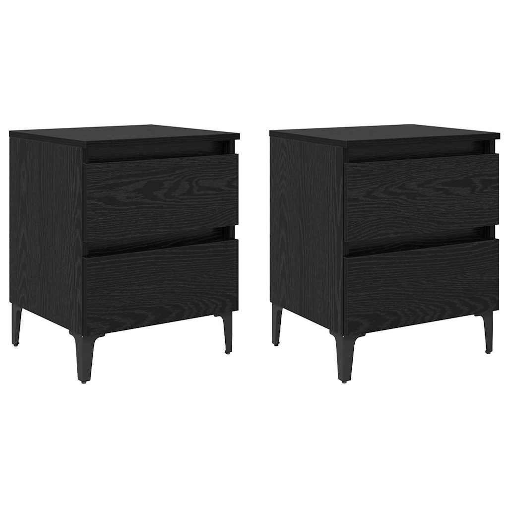 Nachttisch 2 pcs Schwarze Eiche 40 x 35 x 50 cm Holzwerkstoff