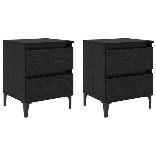 Nachttisch 2 pcs Schwarze Eiche 40 x 35 x 50 cm Holzwerkstoff