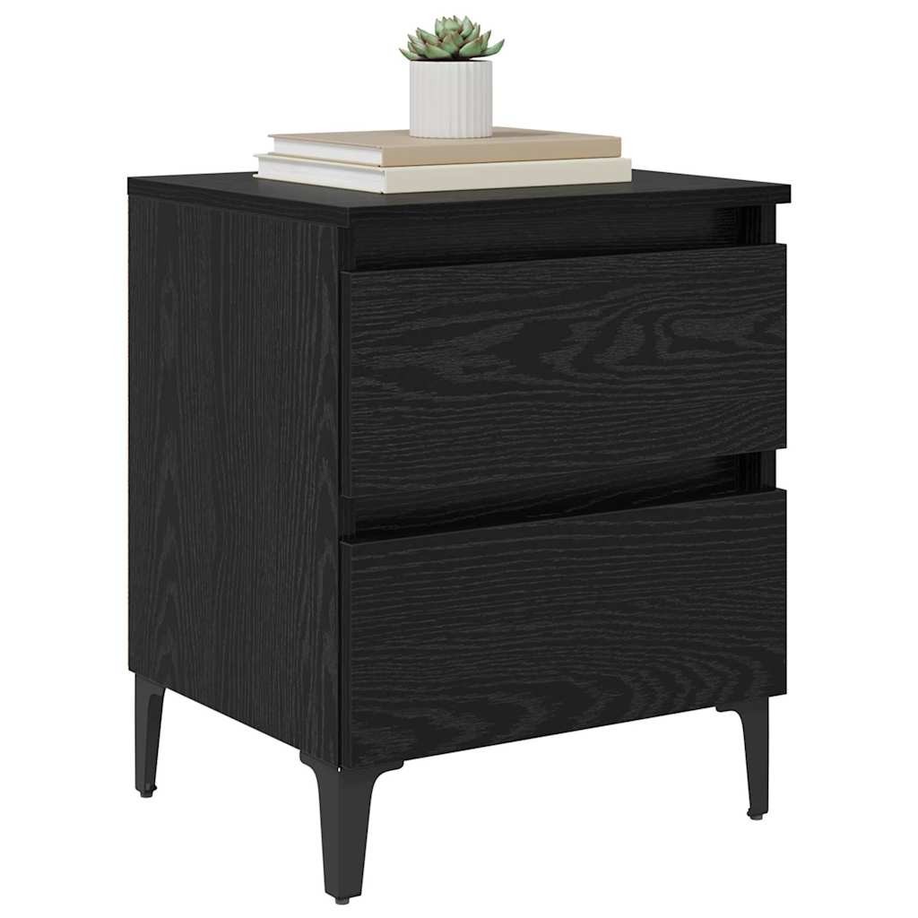 Nachttisch 2 pcs Schwarze Eiche 40 x 35 x 50 cm Holzwerkstoff