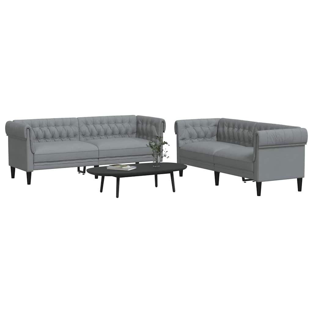 Sofa Set Hellgrau Stoff