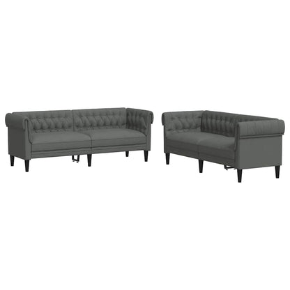 Sofa Set Dunkelgrau Stoff