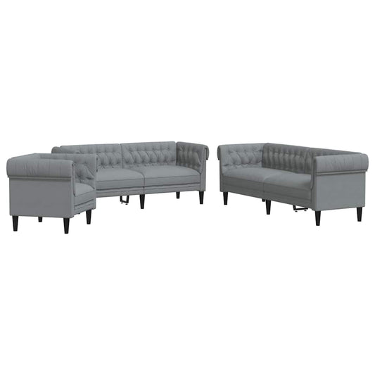 Sofa Set Hellgrau Stoff
