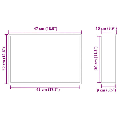 Duschnische Silber 45 x 30 x 9.5 cm Edelstahl