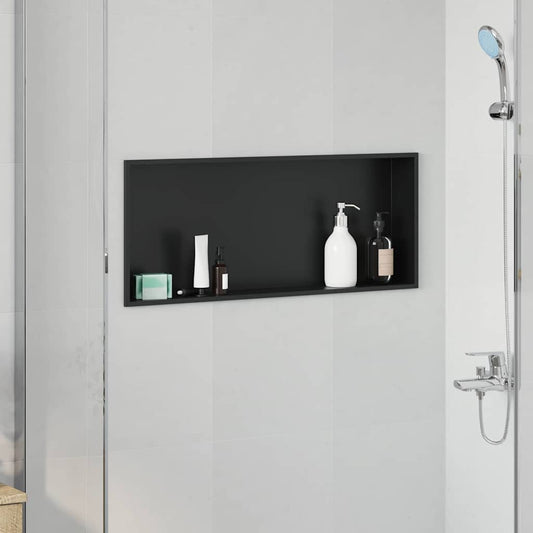 Duschnische Schwarz 75 x 30 x 9.5 cm Edelstahl