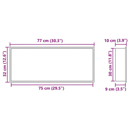 Duschnische Silber 75 x 30 x 9.5 cm Edelstahl