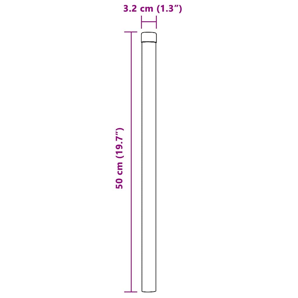 Zaunpfosten 2 pcs Grün 50 cm Pulverbeschichteter Stahl