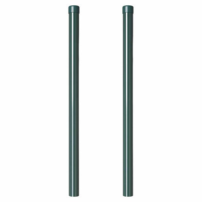 Zaunpfosten 2 pcs Grün 60 cm Pulverbeschichteter Stahl