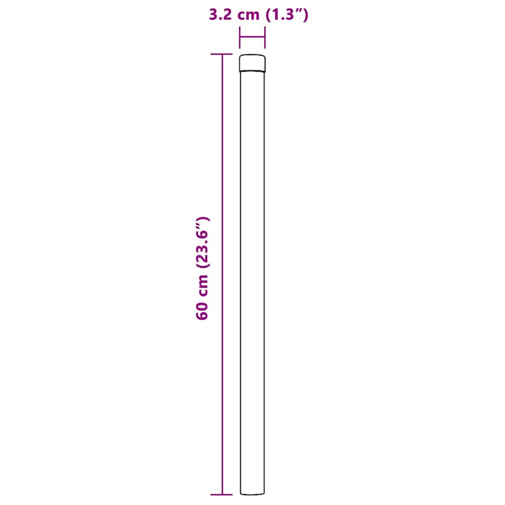 Zaunpfosten 2 pcs Grün 60 cm Pulverbeschichteter Stahl