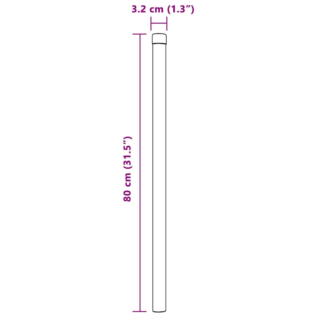 Zaunpfosten 2 pcs Grün 80 cm Pulverbeschichteter Stahl
