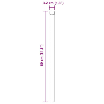Zaunpfosten 2 pcs Grün 80 cm Pulverbeschichteter Stahl