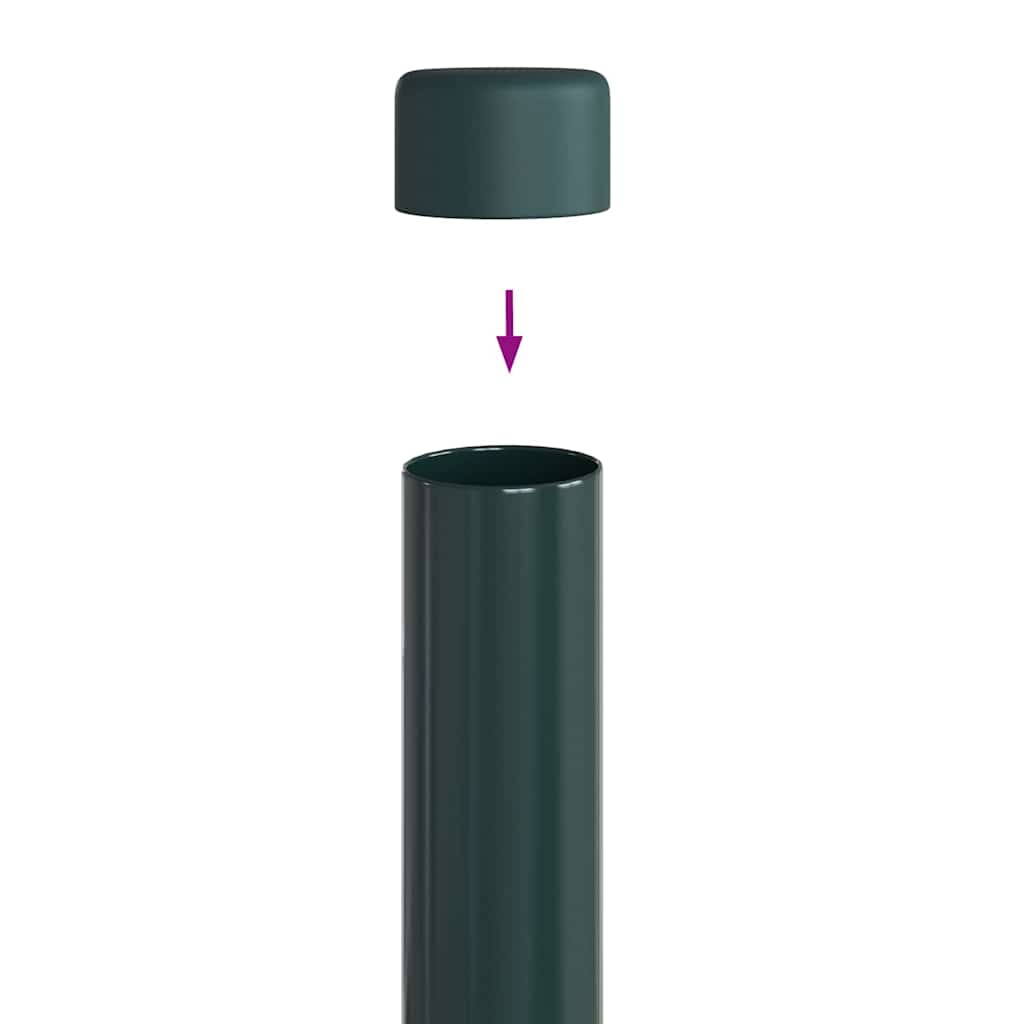 Zaunpfosten 12 pcs Grün 80 cm Pulverbeschichteter Stahl