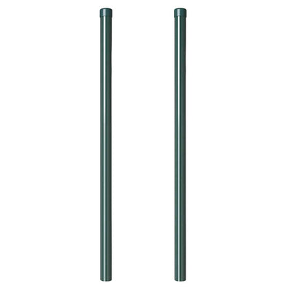 Zaunpfosten 2 pcs Grün 100 cm Pulverbeschichteter Stahl