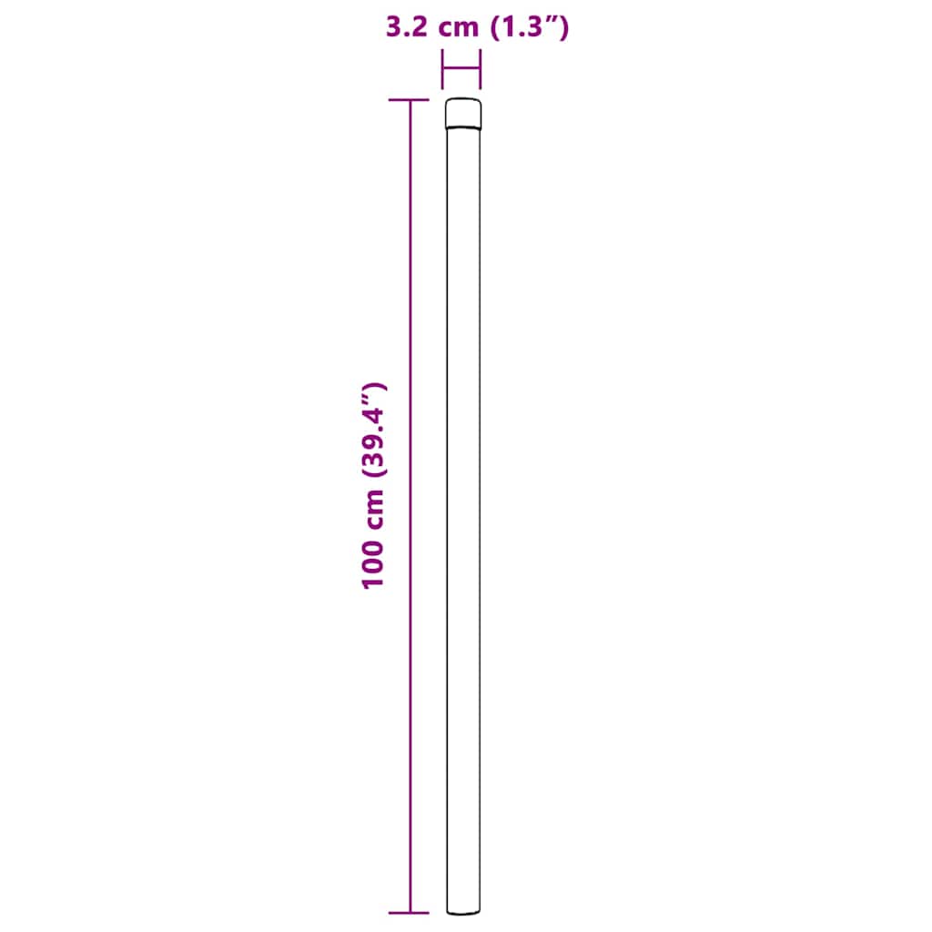Zaunpfosten 2 pcs Grün 100 cm Pulverbeschichteter Stahl