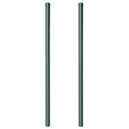 Zaunpfosten 2 pcs Grün 110 cm Pulverbeschichteter Stahl
