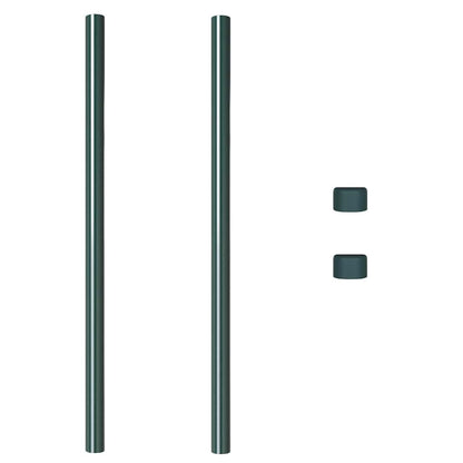 Zaunpfosten 2 pcs Grün 110 cm Pulverbeschichteter Stahl