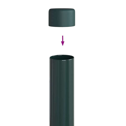 Zaunpfosten 12 pcs Grün 120 cm Pulverbeschichteter Stahl