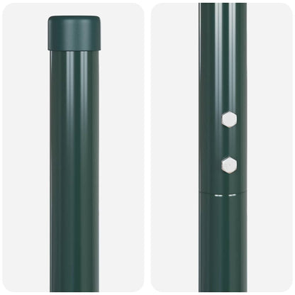 Zaunpfosten 2 pcs Grün 130 cm Pulverbeschichteter Stahl