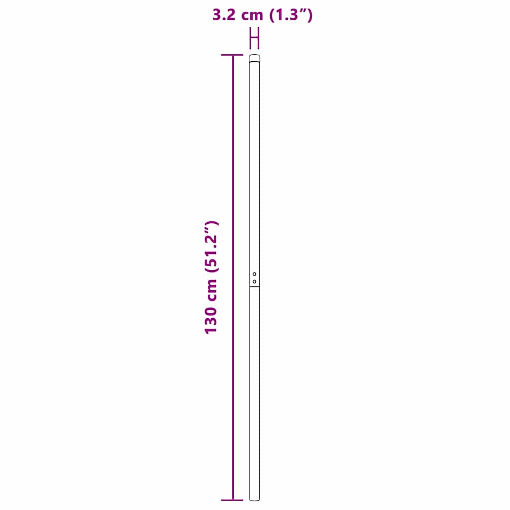 Zaunpfosten 2 pcs Grün 130 cm Pulverbeschichteter Stahl