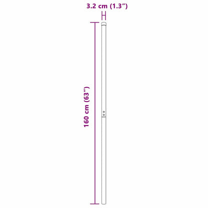 Zaunpfosten 2 pcs Grün 160 cm Pulverbeschichteter Stahl