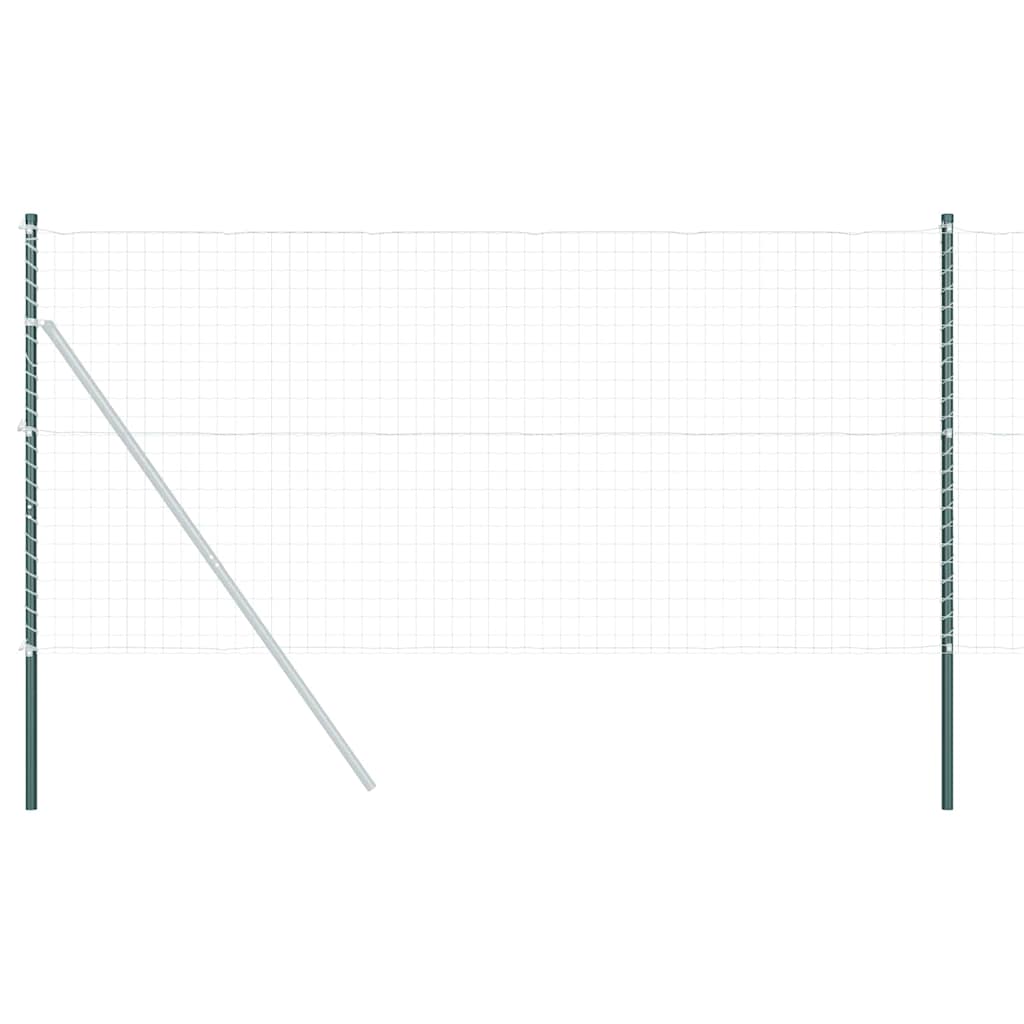 Zaunpfosten 12 pcs Grün 160 cm Pulverbeschichteter Stahl