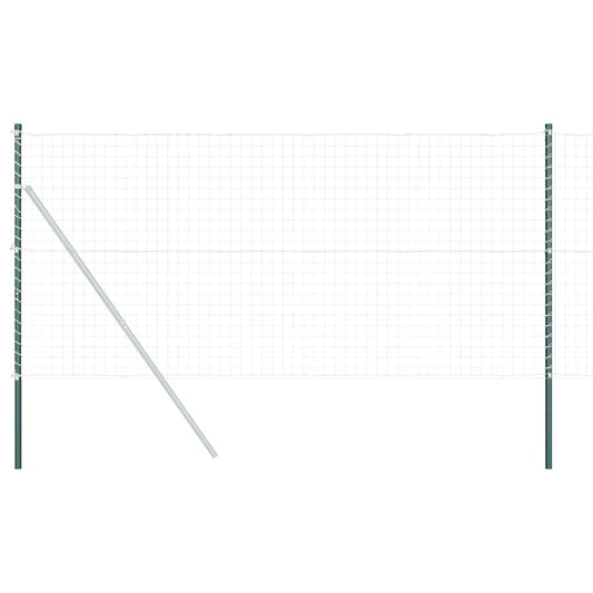 Zaunpfosten 12 pcs Grün 160 cm Pulverbeschichteter Stahl