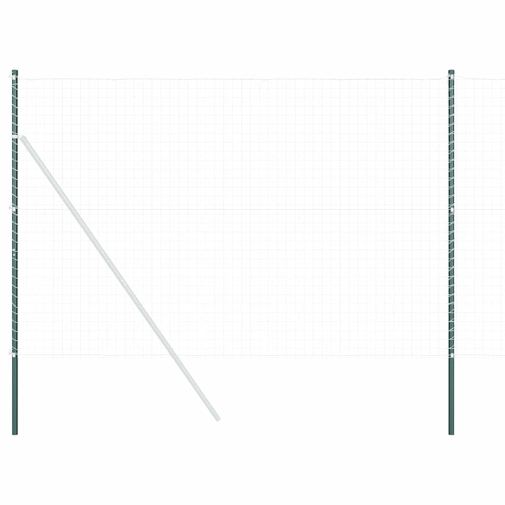 Zaunpfosten 12 pcs Grün 200 cm Pulverbeschichteter Stahl