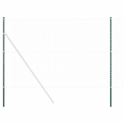 Zaunpfosten 2 pcs Grün 210 cm Pulverbeschichteter Stahl