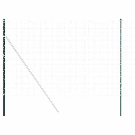 Zaunpfosten 2 pcs Grün 210 cm Pulverbeschichteter Stahl