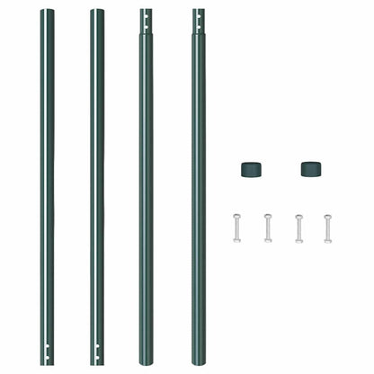 Zaunpfosten 2 pcs Grün 210 cm Pulverbeschichteter Stahl