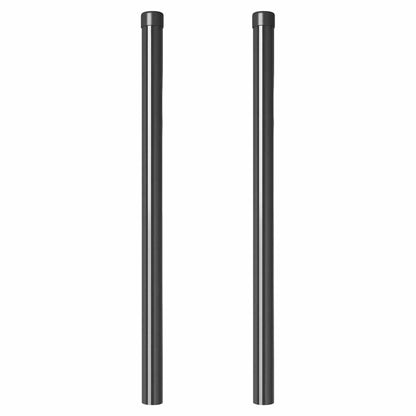 Zaunpfosten 2 pcs Grau 90 cm Pulverbeschichteter Stahl