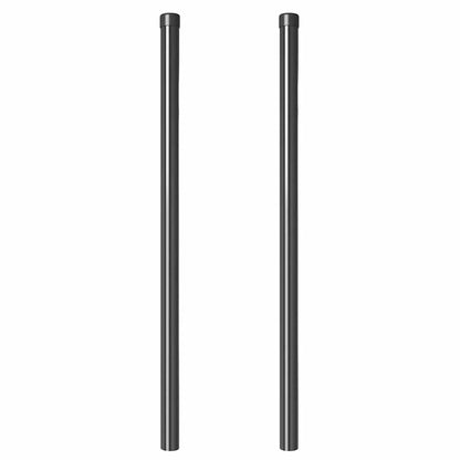 Zaunpfosten 2 pcs Grau 100 cm Pulverbeschichteter Stahl