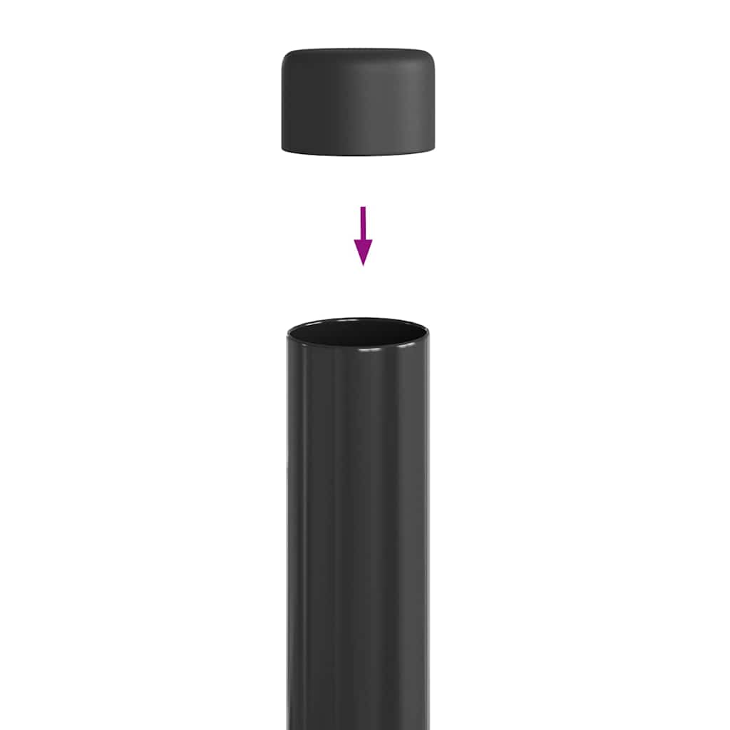 Zaunpfosten 12 pcs Grau 110 cm Pulverbeschichteter Stahl