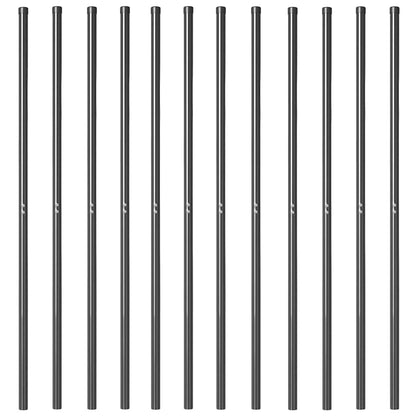Zaunpfosten 12 pcs Grau 130 cm Pulverbeschichteter Stahl