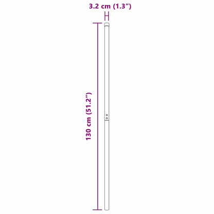 Zaunpfosten 12 pcs Grau 130 cm Pulverbeschichteter Stahl
