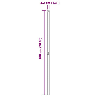 Zaunpfosten 2 pcs Grau 180 cm Pulverbeschichteter Stahl