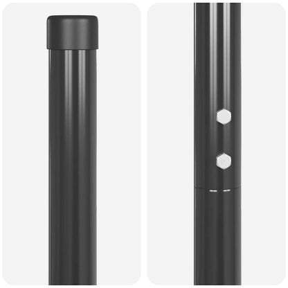 Zaunpfosten 12 pcs Grau 180 cm Pulverbeschichteter Stahl