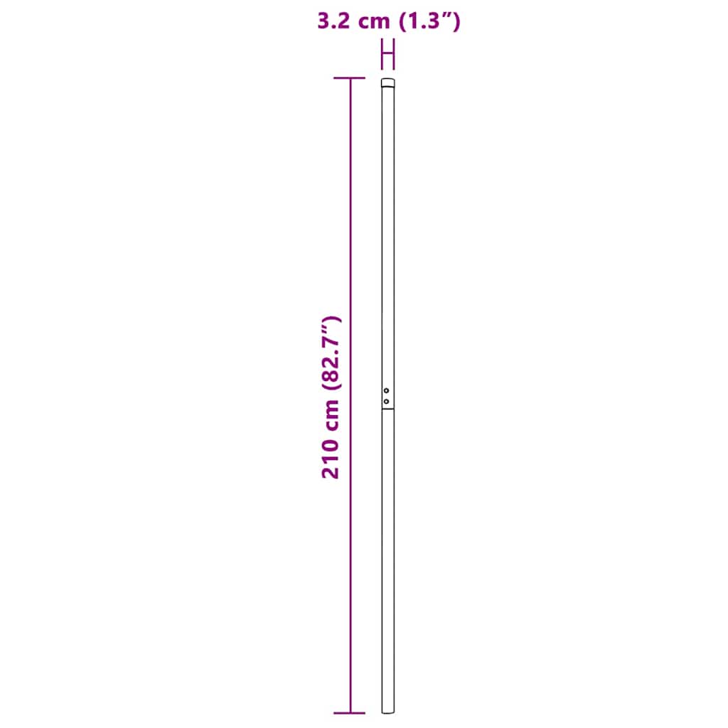 Zaunpfosten 12 pcs Grau 210 cm Pulverbeschichteter Stahl